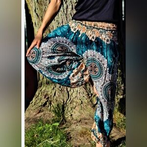 EARTHBOUND TRADING CO Harem Boho Hippie Gypsy Loose High Waist Pants Women Small